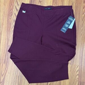 Zac & Rachel Burgundy Straight Leg Pants